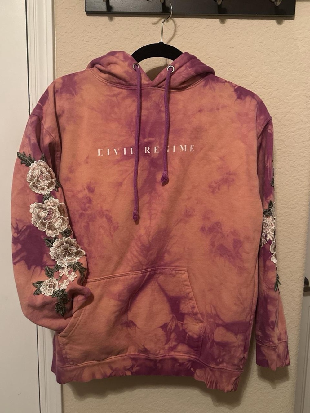 Civil Regime Women's Tie-Dye Pullover Hoodie Sweater - Orange & Purple